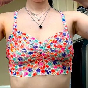 Lace rainbow assorted colored floral bralette PINK by Victoria secret